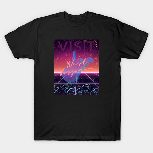 Vaporwave West Virginia T-Shirt by casualteesinc